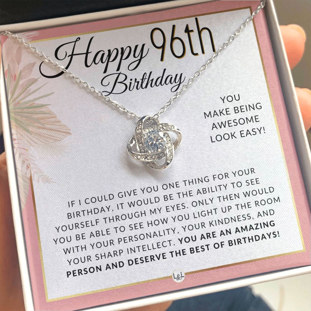 96th Birthday Gift For Her - Necklace For 96 Year Old - Beautiful Woman's Birthday Pendant Jewelry - Liliana and Liam