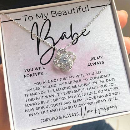 Forever My Always - To My Babe, Wife Necklace - From Husband - Christmas Gifts, Birthday Present, Wedding Anniversary Gift, Valentine's Day
