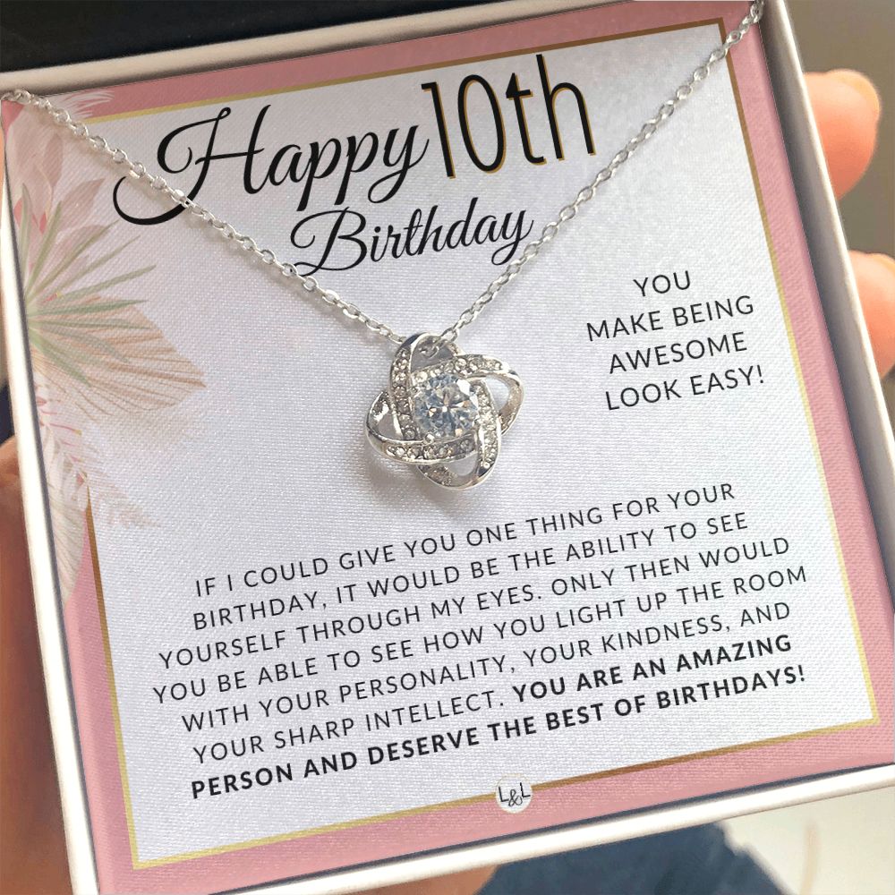 10th Birthday Gift For Her - Necklace For 10 Year Old Birthday - Beautiful Preteen Girl Birthday Pendant
