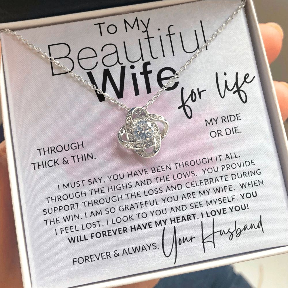 Through Thick and Thin - To My Wife Necklace - From Husband - Christmas Gifts, Birthday Present, Wedding Anniversary Gift, Valentine's Day