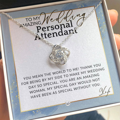 Wedding Personal Attendant Thank You Gift - Wedding Helper, Bridal Concierge, Lady in Waiting , Dusty Blue And Gold Wedding Theme - Liliana and Liam
