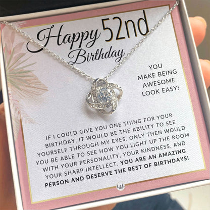 52nd Birthday Gift For Her - Necklace For 52 Year Old - Beautiful Woman's Birthday Pendant Jewelry - Liliana and Liam