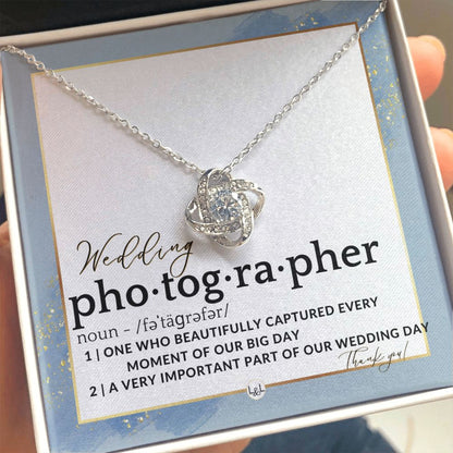 Wedding Photographer Gift - Thank You From Bride & Groom - Gratitude Gift, Token of Appreciation , Dusty Blue And Gold Wedding Theme - Liliana and Liam