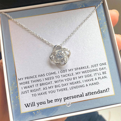 Wedding Personal Attendant Proposal - Will You Be My Helper, Bridal Concierge, Lady in Waiting , Dusty Blue And Gold Wedding Theme - Liliana and Liam
