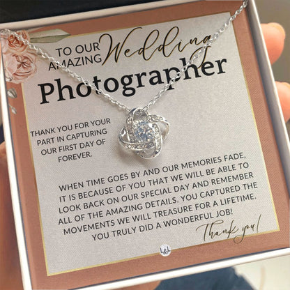 Wedding Photographer Gift - Thank You From The Couple - Gratitude Gift, Token of Appreciation , Terracotta, Rust And Gold Wedding Theme - Liliana and Liam