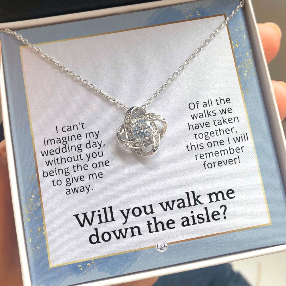 Will You Walk Me Down The Aisle_ Give Me Away Proposal From The Bride - Of All The Walks Taken , Dusty Blue And Gold Wedding Theme
