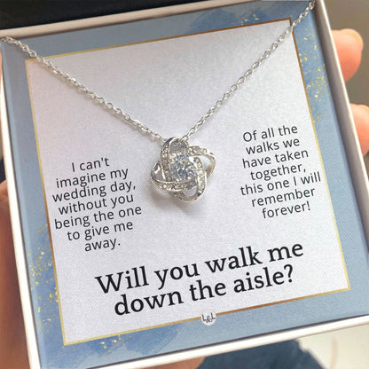 Will You Walk Me Down The Aisle_ Give Me Away Proposal From The Bride - Of All The Walks Taken , Dusty Blue And Gold Wedding Theme - Liliana and Liam