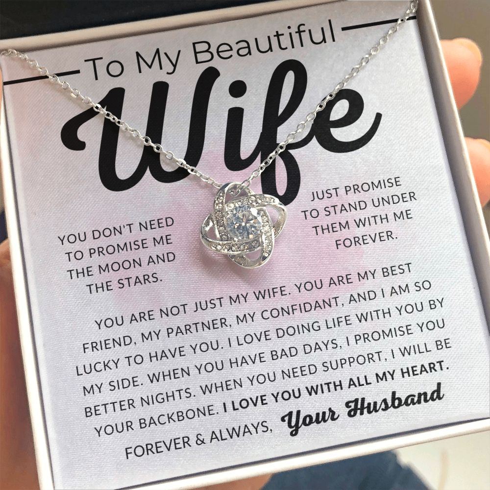 The Moon and Stars - To My Wife Necklace - From Husband - Christmas Gifts, Birthday Present, Wedding Anniversary Gift, Valentine's Day