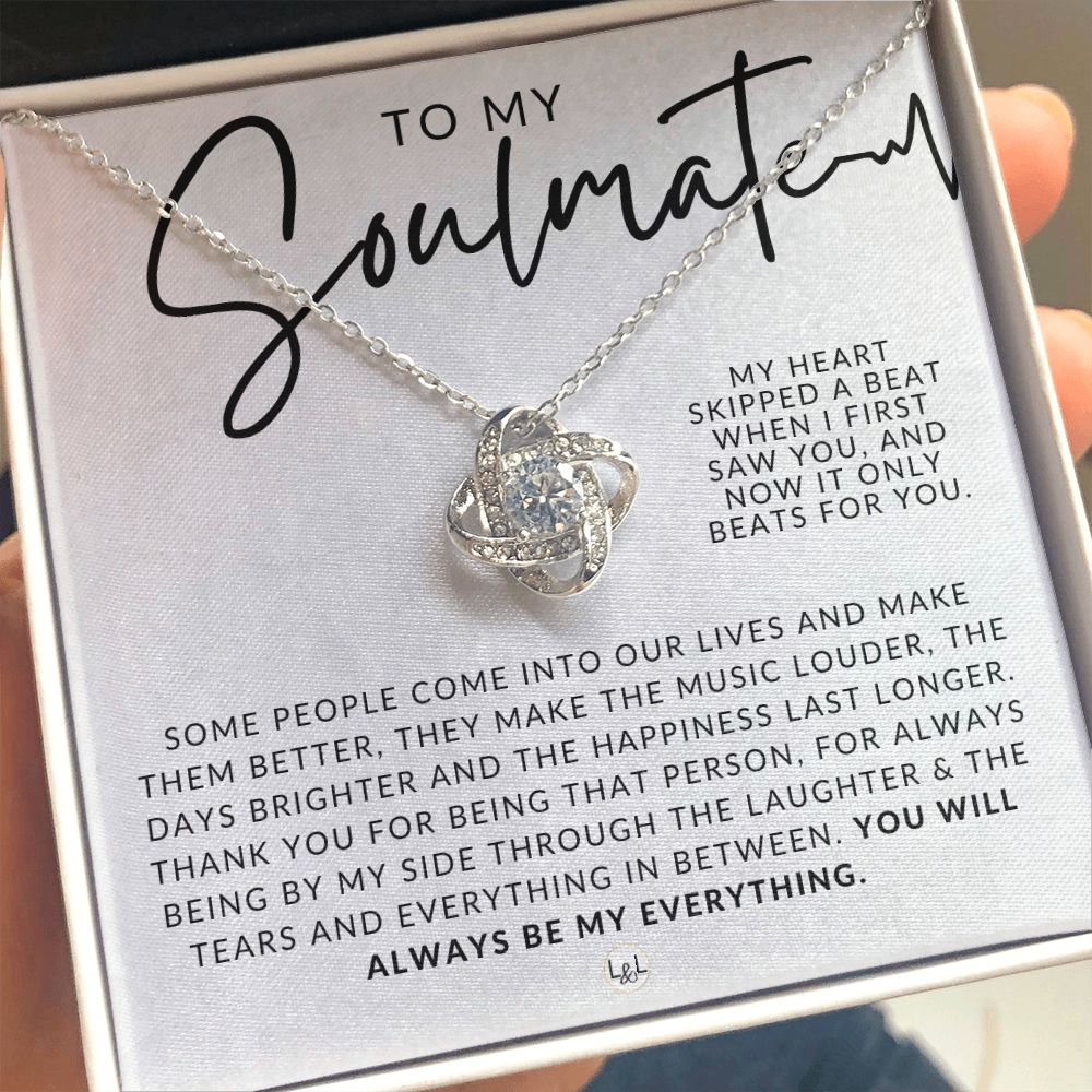 My Soulmate, My Love - Thoughtful and Romantic Gift for Her - Soulmate Necklace - Christmas, Valentine's, Birthday or Anniversary Gifts