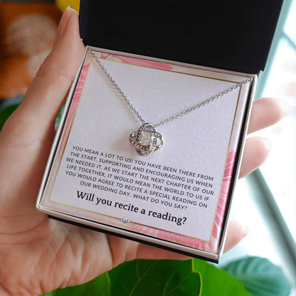 Wedding Ceremony Reader Proposal - Will You Read At Our Wedding - From The Bride and The Groom , Pink Floral and Boho Wedding Theme - Liliana and Liam
