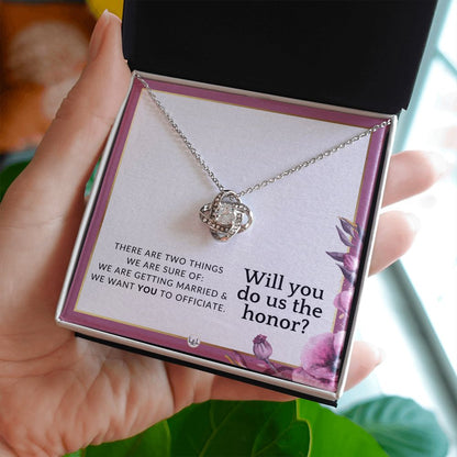 Wedding Officiant Proposal - Female Wedding Officiant, Pastor, Celebrants - Do Us The Honor , Pink Floral and Boho Wedding Theme - Liliana and Liam