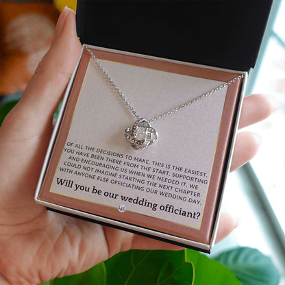 Wedding Officiant Proposal - Female Wedding Officiant, Pastor, Celebrants - Of All The Decisions , Terracotta, Rust And Gold Wedding Theme - Liliana and Liam