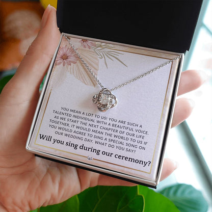 Wedding Ceremony Singer Proposal - Will You Sign At Our Wedding - From The Bride and The Groom , Pink Floral and Boho Wedding Theme - Liliana and Liam