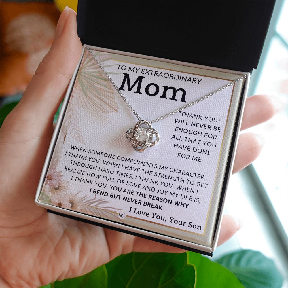 Gift for Mom, From Son - Never Enough - To Mother, From Son - Beautiful Women's Pendant Necklace - Great For Mother's Day, Christmas, or Her Birthday