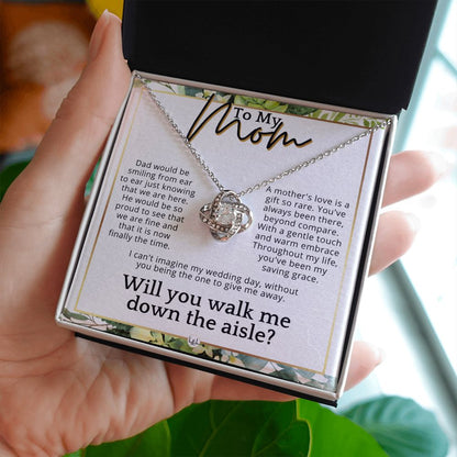Mom, I'd Love You To Walk Me Down The Aisle - Give Me Away Proposal, Mother of the Bride Gift , White and Green, Eucalyptus Wedding - Liliana and Liam