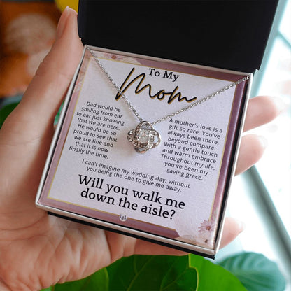 Mom, I'd Love You To Walk Me Down The Aisle - Give Me Away Proposal, Mother of the Bride Gift , Pink Floral and Boho Wedding Theme - Liliana and Liam