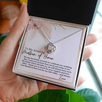 Matron of Honor Thank You Gift - On My Wedding Day MOH Gift From Bride - Wedding Party Accessory , Pink Floral and Boho Wedding Theme - Liliana and Liam