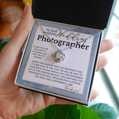 Wedding Photographer Gift - Thank You From The Couple - Gratitude Gift, Token of Appreciation , Dusty Blue And Gold Wedding Theme - Liliana and Liam