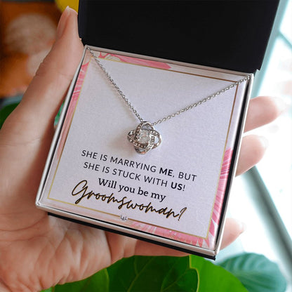 Groomswoman Proposal - Gift From Groom - Will You Be My Groomswoman - Wedding Party Accessories , Pink Floral and Boho Wedding Theme - Liliana and Liam