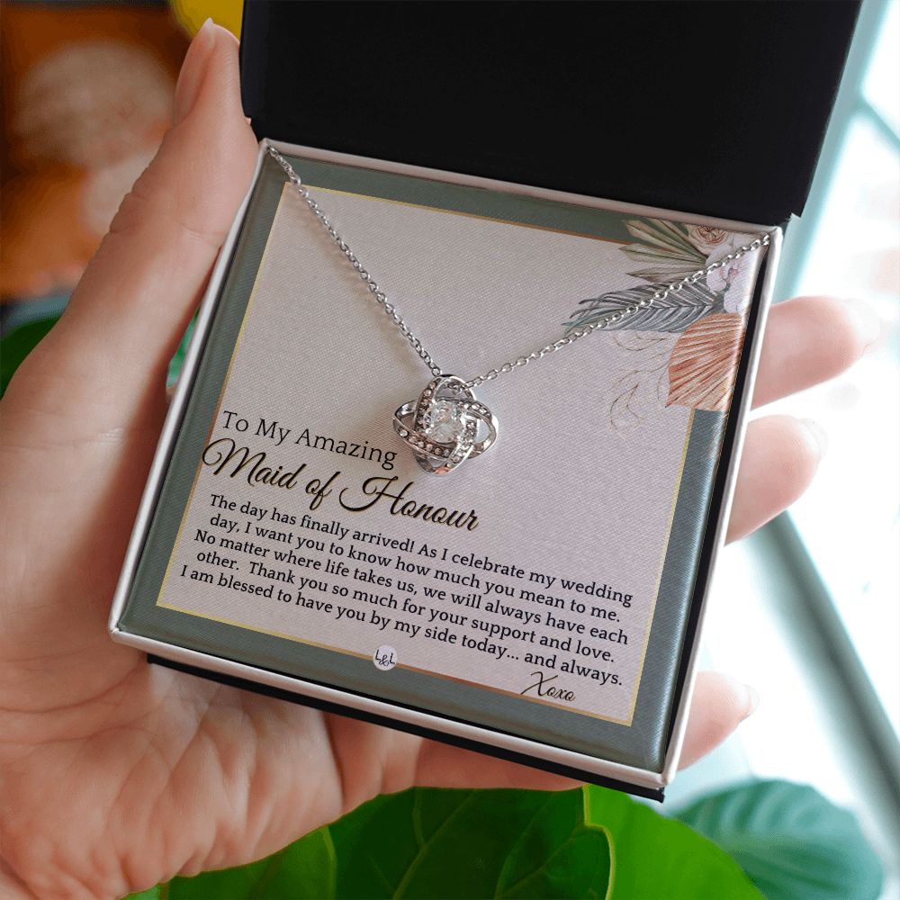 Maid of Honour Gift - On My Wedding Day - Great Wedding Party Thank You Gift From The Bride , Sage Green & Boho Wedding Theme