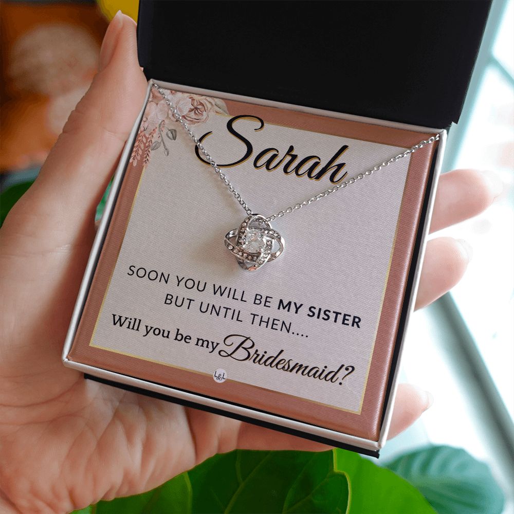 Bridesmaid Proposal, Custom Name - Will You Be My Bridesmaid, Sister in Law - Wedding Party , Terracotta, Rust And Gold Wedding Theme