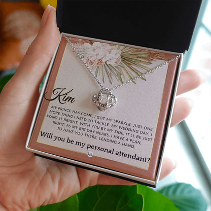 Wedding Personal Attendant Proposal, Custom Name - Wedding Helper - Wedding Party Gift Idea , Terracotta, Rust And Gold Wedding Theme - Liliana and Liam