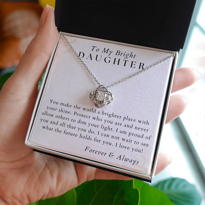 The World Is Brighter WIth Your Shine - To My Bright Daughter - From Mom, Dad, Parents - Christmas Gifts, Birthday Gift for Her, Graduation