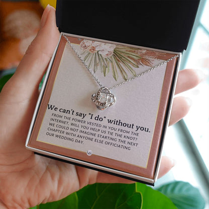 Wedding Officiant Proposal - From The Power Vested In You From The Internet - Female Officiant , Terracotta, Rust And Gold Wedding Theme - Liliana and Liam