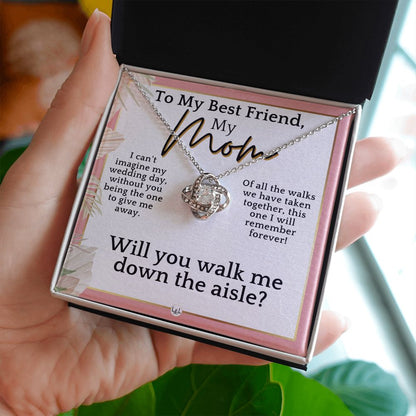 Mom, Please Walk Me Down The Wedding Aisle - Give Me Away Proposal, Mother of the Bride Gift , Pink Floral and Boho Wedding Theme - Liliana and Liam