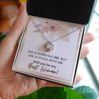Best Woman Proposal - Gift From Groom - Will You Be My Best Woman - Wedding Party Accessories , Pink Floral and Boho Wedding Theme - Liliana and Liam