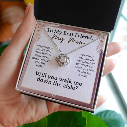Mom, Will You Walk Me Down The Wedding Aisle, Give Me Away Proposal, Mother of the Bride Gift , Pink Floral and Boho Wedding Theme - Liliana and Liam