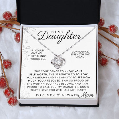 Forever And Always - To My Daughter (From Mom) - Mother to Daughter Gift - Christmas Gifts, Birthday Present, Graduation Necklace, Valentine's Day