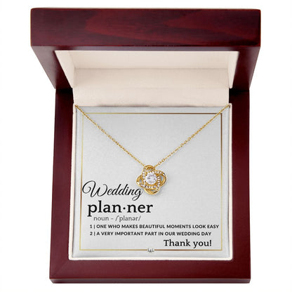 Wedding Event Planner - Thank You Gift From Bride and Groom - Token of Appreciation - Elegant White and Gold Wedding Theme - Liliana and Liam