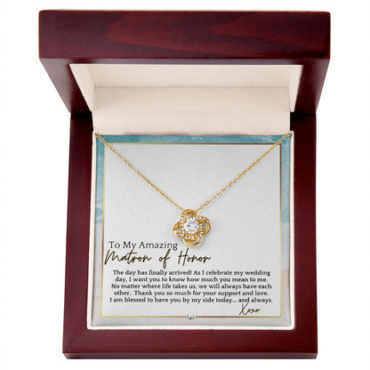 Matron of Honor Thank You Gift - On My Wedding Day MOH Gift From Bride - Wedding Party Accessory , Beach and Destination Wedding Theme - Liliana and Liam