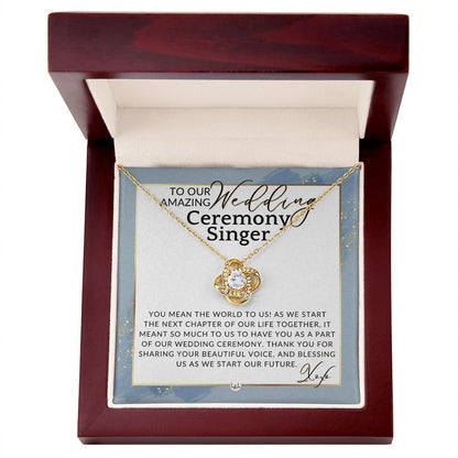 Wedding Ceremony Singer - Great Thank You Gift From Bride and Groom - Gratitude & Appreciation , Dusty Blue And Gold Wedding Theme - Liliana and Liam