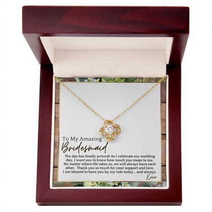 Bridesmaid Gift - On My Wedding Day From Bride - Wedding Party Thank You Jewelry Accessories , Rustic and Wood Wedding Theme - Liliana and Liam