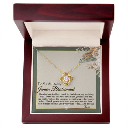 Junior Bridesmaid Gift - On My Wedding Day For Jr. Bridesmaid - Wedding Party Thank You Gift , Sage Green & Boho Wedding Theme - Liliana and Liam