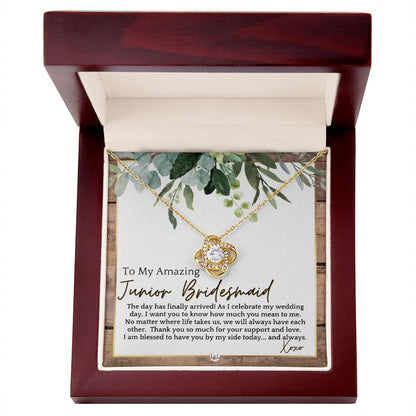 Junior Bridesmaid Gift - On My Wedding Day For Jr. Bridesmaid - Wedding Party Thank You Gift , Rustic and Wood Wedding Theme - Liliana and Liam