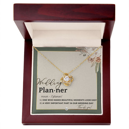 Wedding Event Planner Gift - Thank You From Bride & Groom - Gratitude Gift, Token of Appreciation , Sage Green & Boho Wedding Theme - Liliana and Liam