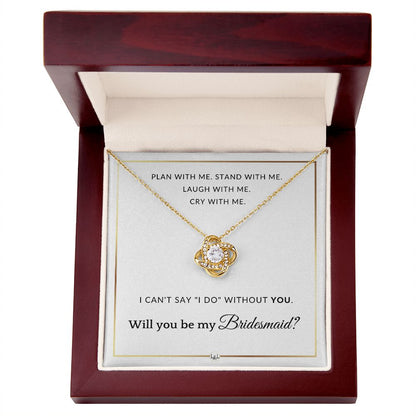 Bridesmaid Proposal - Wedding Party Necklace - Gift From Bride - Will you be my Bridesmaid - Elegant White and Gold Wedding Theme - Liliana and Liam