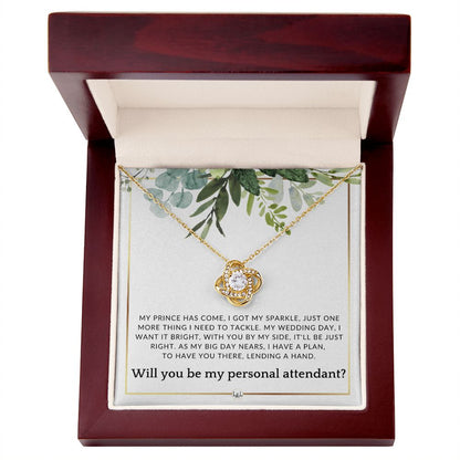 Wedding Personal Attendant Proposal - Will You Be My Helper, Bridal Concierge, Lady in Waiting , White and Green, Eucalyptus Wedding - Liliana and Liam