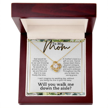 Mom, I'd Love You To Walk Me Down The Aisle - Give Me Away Proposal, Mother of the Bride Gift , White and Green, Eucalyptus Wedding - Liliana and Liam