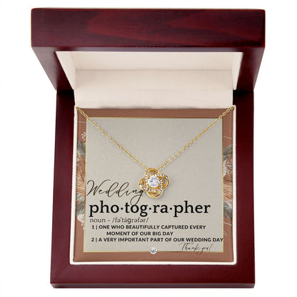 Wedding Photographer Gift - Thank You From Bride & Groom - Gratitude Gift, Token of Appreciation , Terracotta, Rust And Gold Wedding Theme - Liliana and Liam