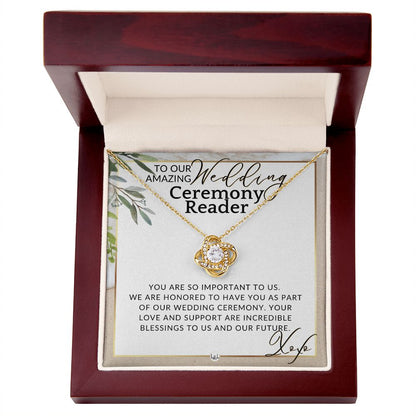Wedding Ceremony Reader - Great Thank You Gift From Bride and Groom - Gratitude & Appreciation , Beach and Destination Wedding Theme - Liliana and Liam