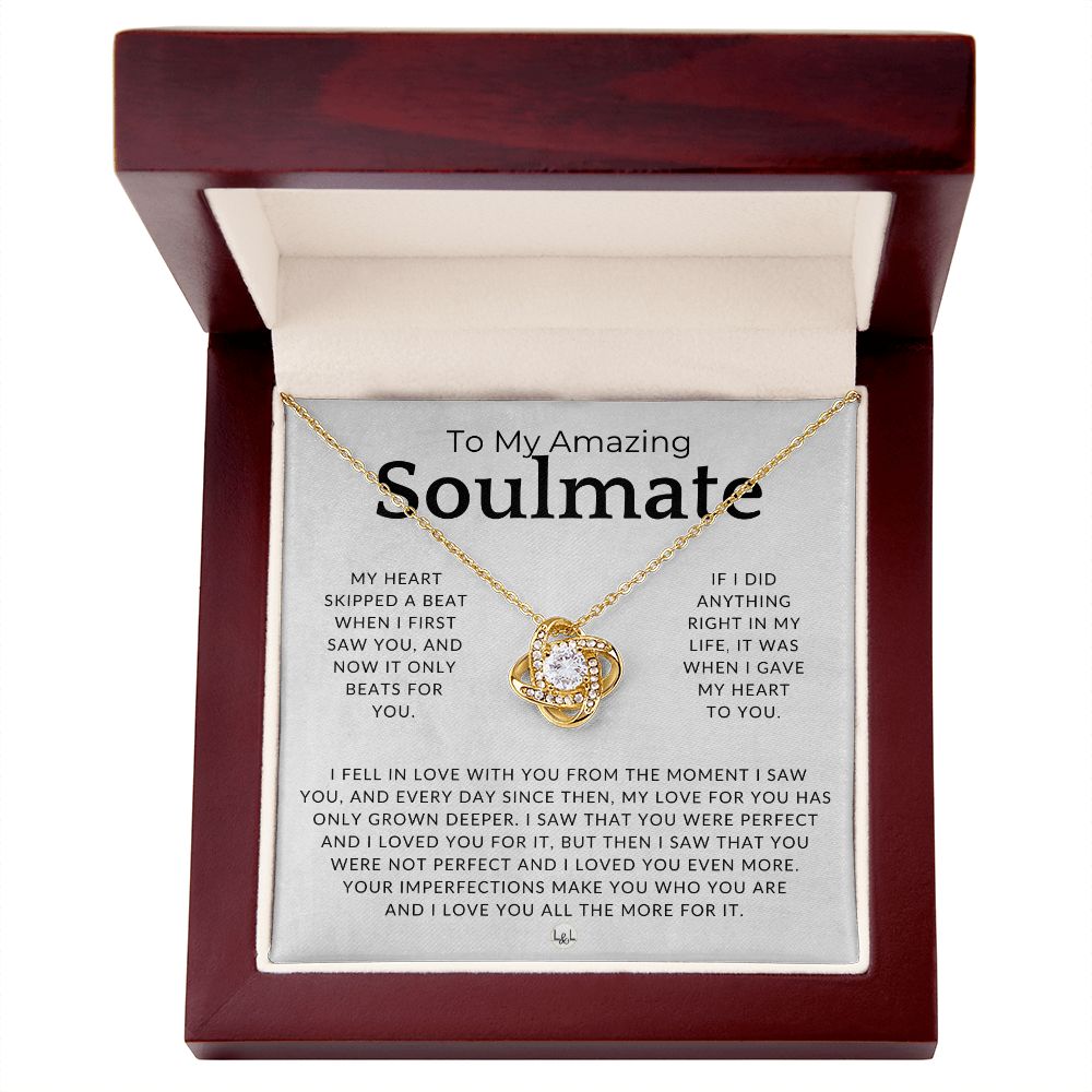 My Soulmate, I Am In Love With You - Thoughtful and Romantic Gift for Her - Soulmate Necklace - Christmas, Valentine's, Birthday or Anniversary Gifts