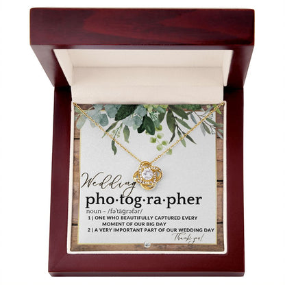 Wedding Photographer Gift - Thank You From Bride & Groom - Gratitude Gift, Token of Appreciation , Rustic and Wood Wedding Theme - Liliana and Liam