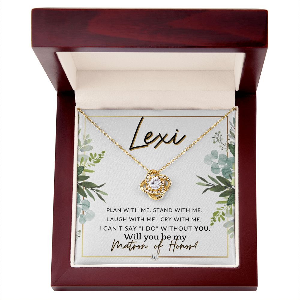 Matron of Honor Proposal, Custom Name - Be My Maid Of Honor, MOH Gift From Bride, Plan With Me , White and Green, Eucalyptus Wedding