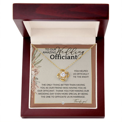 Officiant Gift - Thank You Thank You For Marrying Us - Female Wedding Officiant or Pastor Gift , Terracotta, Rust And Gold Wedding Theme - Liliana and Liam