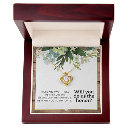 Wedding Officiant Proposal - Female Wedding Officiant, Pastor, Celebrants - Do Us The Honor , Rustic and Wood Wedding Theme - Liliana and Liam