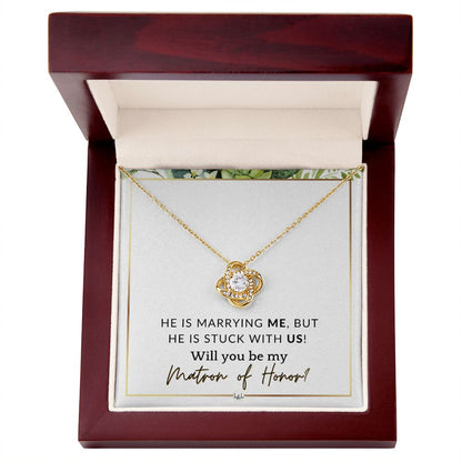 Matron of Honor Proposal Gift - Be My MOH Gift From Bride - Wedding Party - Stuck With Us , White and Green, Eucalyptus Wedding - Liliana and Liam